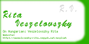 rita veszelovszky business card